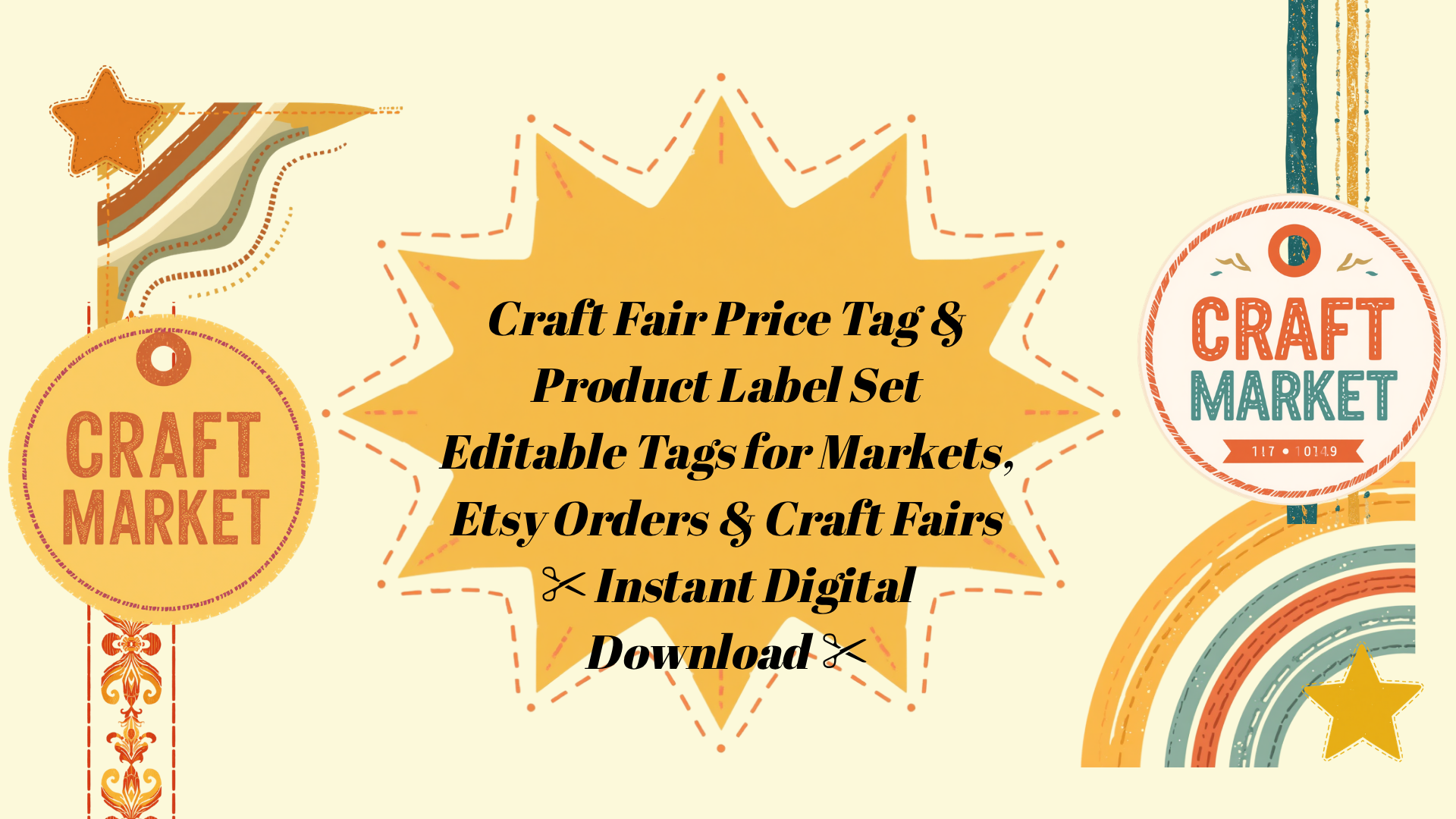 Craft Fair Price Tag & Product Label Set — Variant A